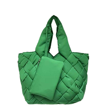 Woven Nylon Puffy Shopper