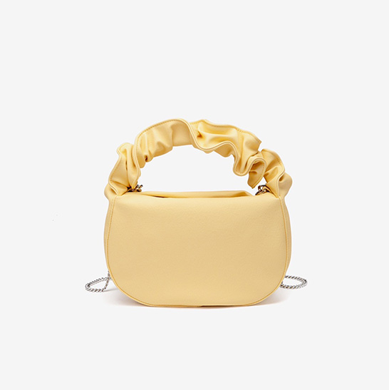 Ruffle Handle Recycled PU Leather Crossbody