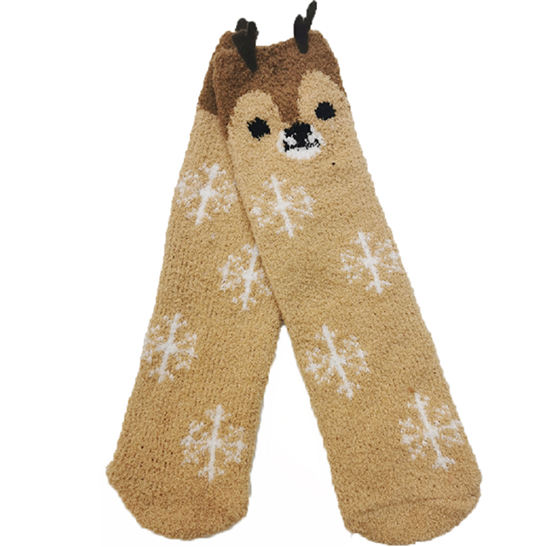 Deer Jacquard Fluffy Socks