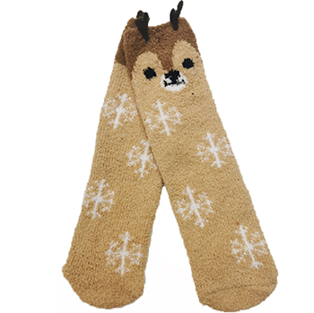 Deer Jacquard Fluffy Socks
