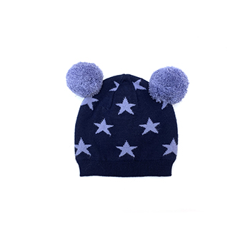 Knitted  Pom Pom Baby Hat