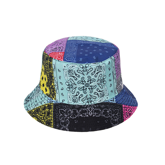Mixed Colors Panel Cashew Print Bucket Hat