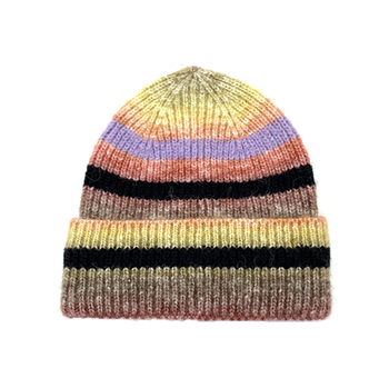 Striped Ribbed Beanie