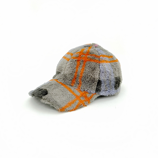 Plaid Faux Fur Baseball Cap