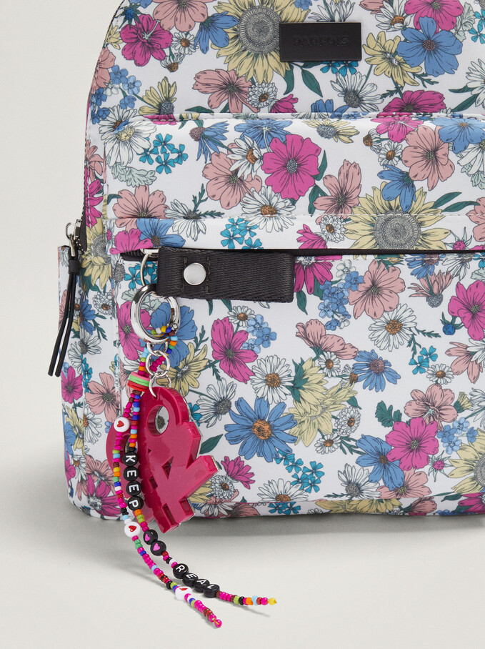 Floral Print Nylon Backpack