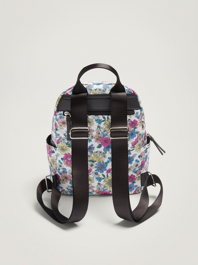 Floral Print Nylon Backpack