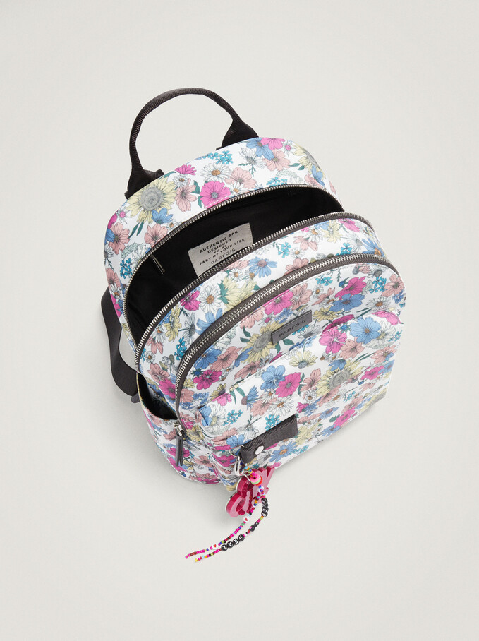 Floral Print Nylon Backpack