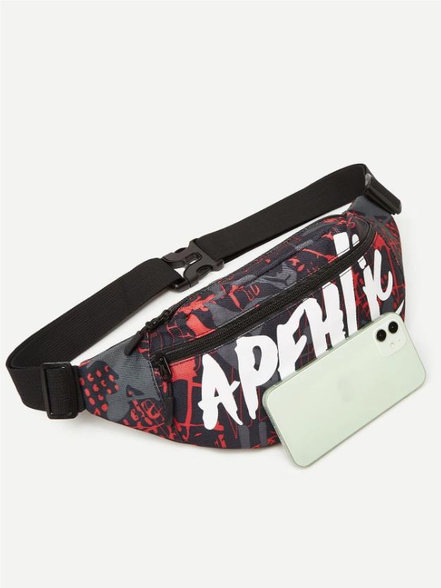 PRINTED CANVAS BELT BAG