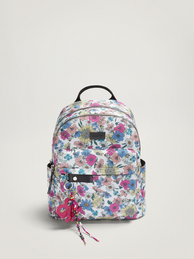 Floral Print Nylon Backpack