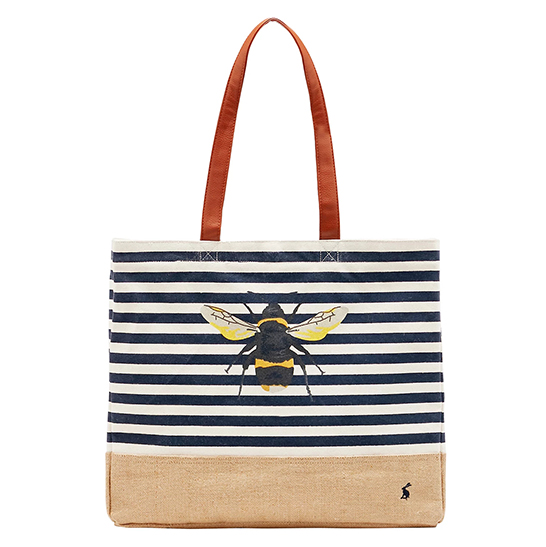 Bees Printed Canvas Shopper with PU Handle