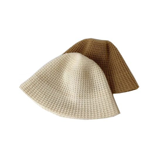 Knitted Waffle Pattern Bucket Hat