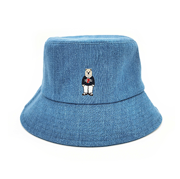 Bear Embroidered Bucket Hat