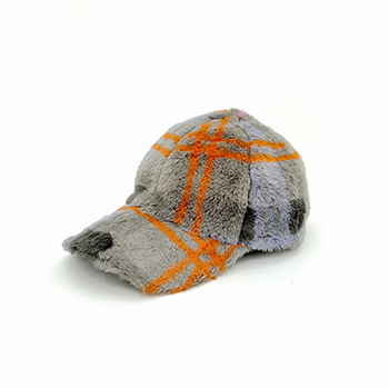 Plaid Faux Fur Baseball Cap