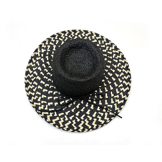 Black Handmade Straw Hat