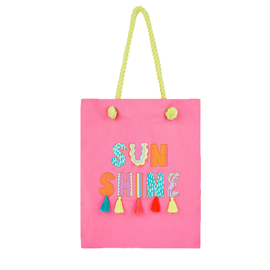 Alphabet Cotton Shopping Tote Bag