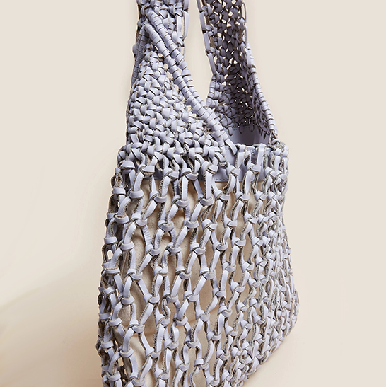 Leather Hollow Woven Shoulder Bag