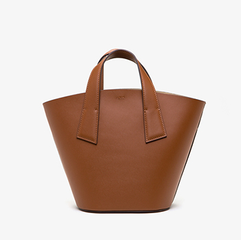 Leather Crossbody Bucket Tote Bag