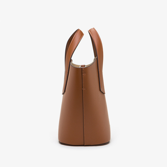 Leather Crossbody Bucket Tote Bag