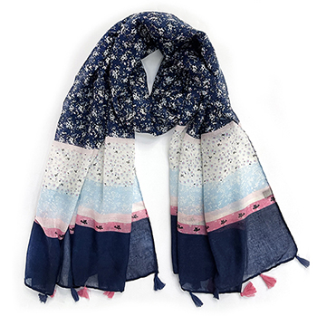 Voile Print Scarf with Whiskers