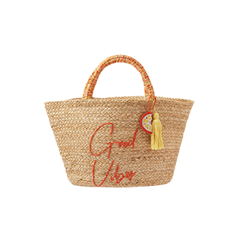 Beach Straw Bag With Alphabet