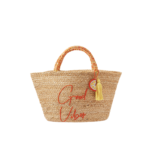 Beach Straw Bag With Alphabet