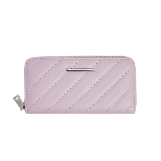 Diagonal Quilted Long Purse