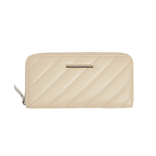 Diagonal Quilted Long Purse