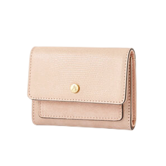 Lizard Finish Flap Trifold Blush Wallet