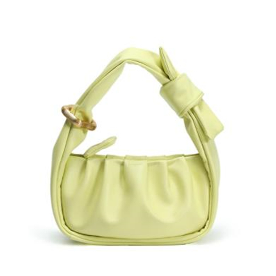 Knotted Handle Metal Fitting Ruffle Shoulder Bag