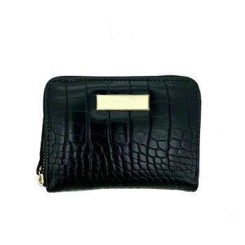 Croco Decor Zipper Closure Multiple Card Slots Wallet