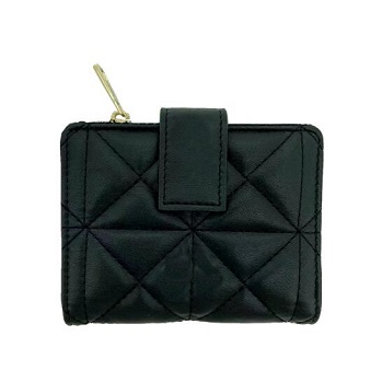 Magnet Buckle Quilted Wallet