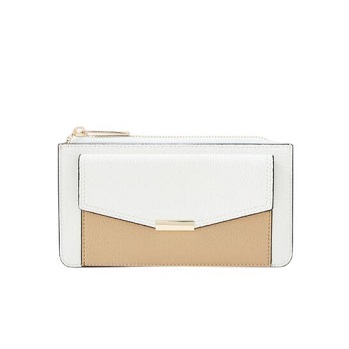 Contrast Color Flap Long Wallet