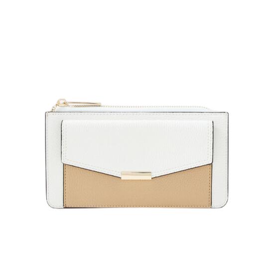 Contrast Color Flap Long Wallet