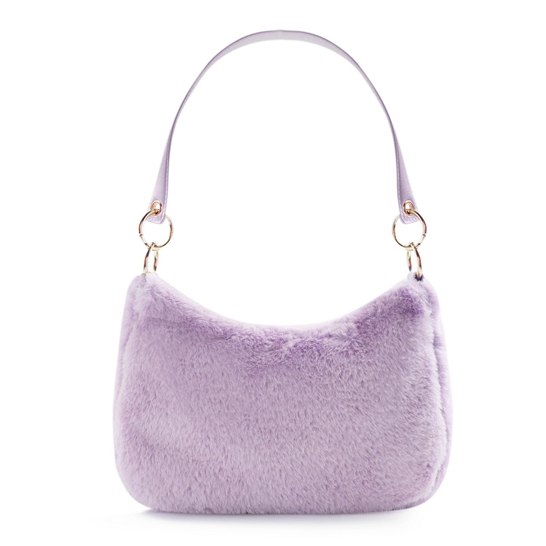 Teddy Fake Fur Baguette Shoulder Bag