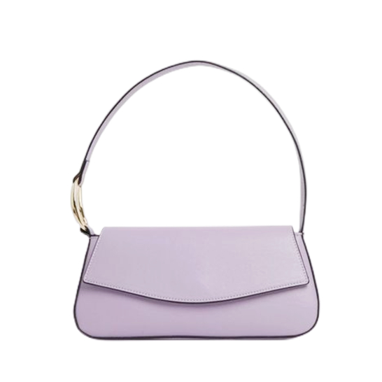 Simple Style Cambered Baguette Flap Bag with Magnet Buckle