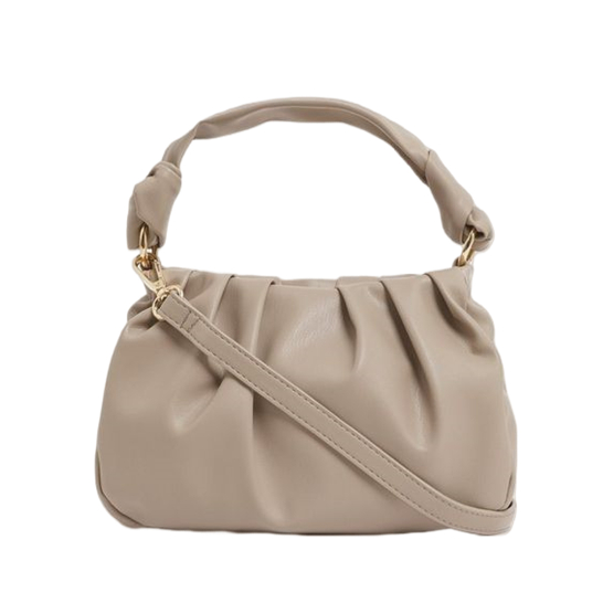 Knotted Handle Ruffle Crossbody Bag