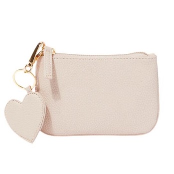 Heart-Shaped PU Decor Wallet with Key Ring