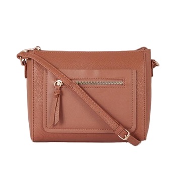 Retro Style Zipper Closure Front Pocket Crossbody Bag