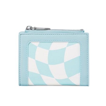 Checkerboard PU Leather Short Purse