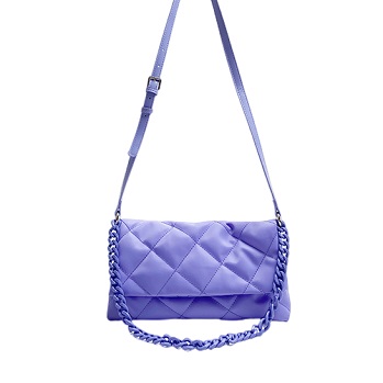 Acrylic Chain Rhomboid Quilted Nylon Crossbody Bag