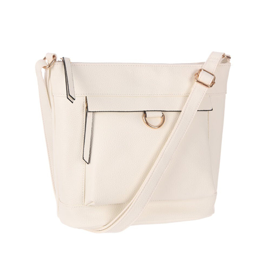 Simple Style D-Ring Fitting Crossbody Bucket Bag