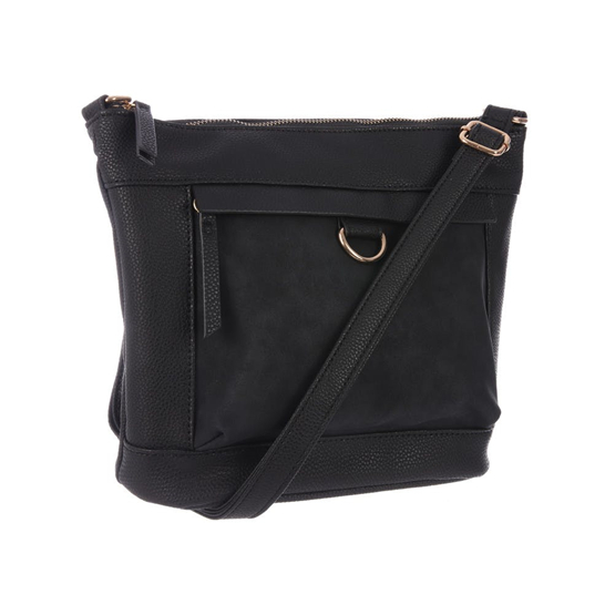 Simple Style D-Ring Fitting Crossbody Bucket Bag