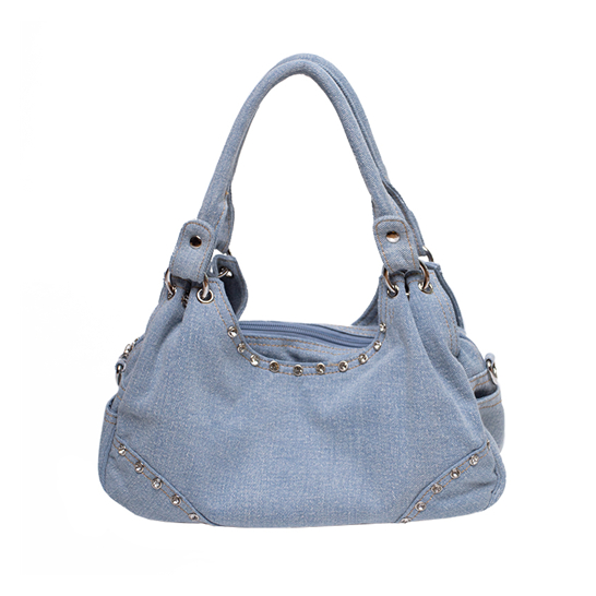 Rivets Decor Denim Handbag