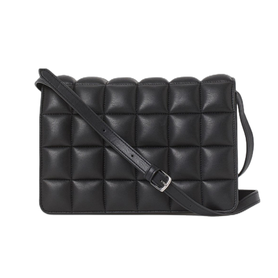 Check Quilted Magnet Buckle Flap Crossbody Bag