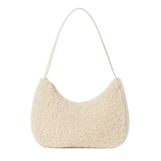 Teddy Fake Fur Baguette Shoulder Bag