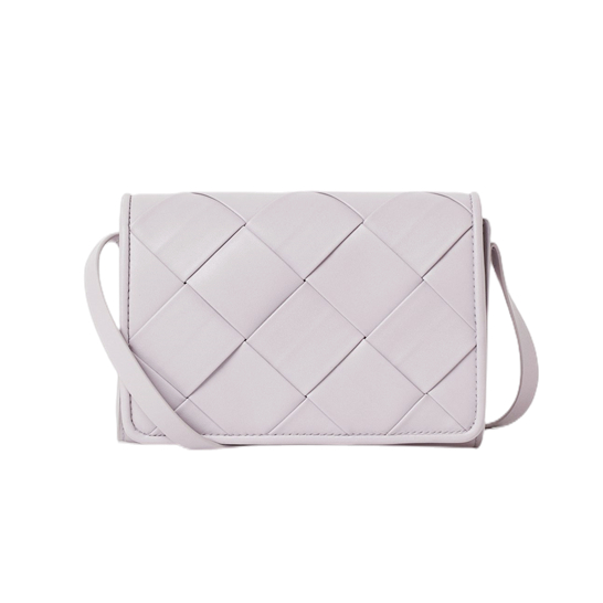 Diagonal Quilted Magnet Buckle Flap Crossbody Bag