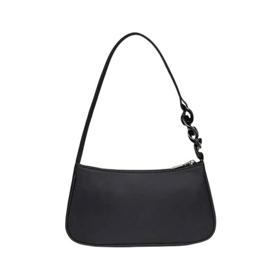 Loop Chain Shoulder Strap Nylon Baguette Shoulder Bag