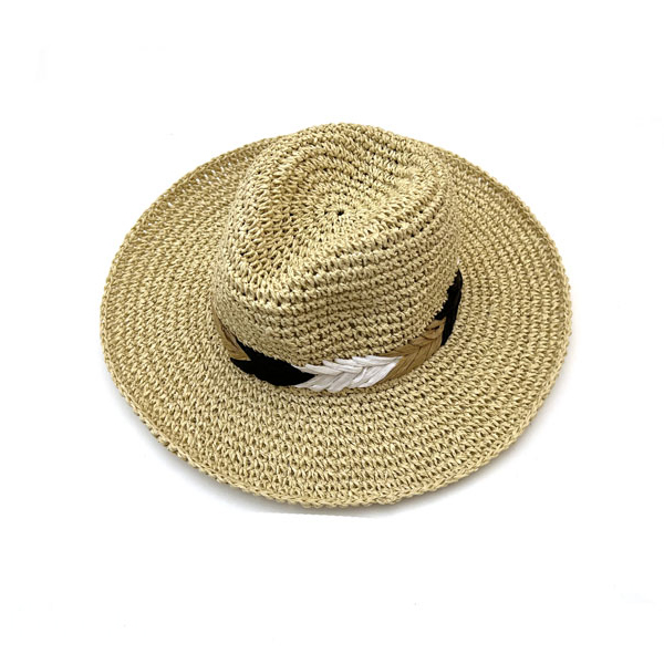 Crochet Paper Straw Fedora Hat