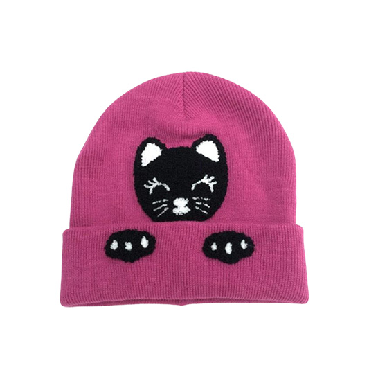 Pink Cat Knitted Hat