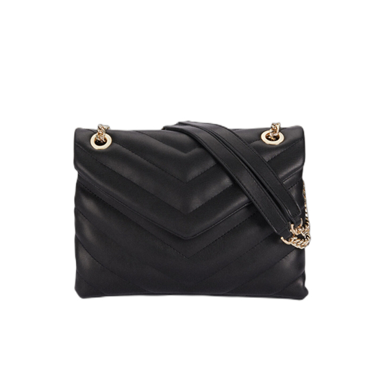 Chevron Quilted Flap Shoulder Bag